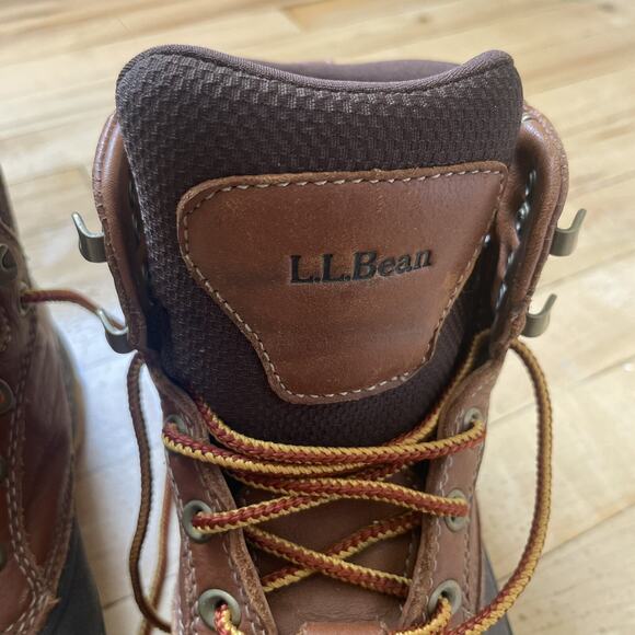 L.L Bean women’s Hiking Outdoor Leather Boots Brown Duck Boots 7.5 M - Picture 3 of 16